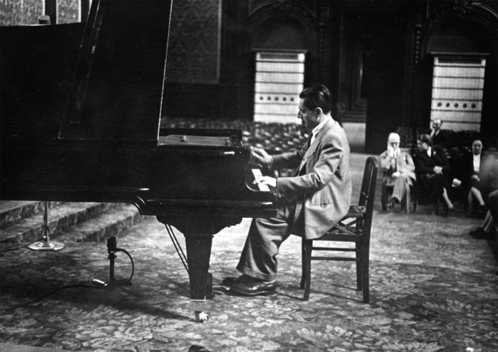 rehearsing the morning of his last recital in Besancon